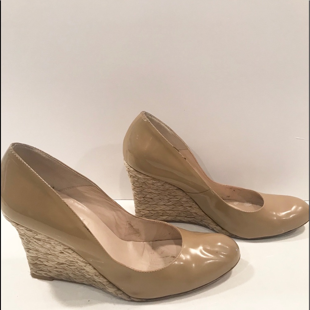 LK Bennett Maddox Nude Raffia Wedges